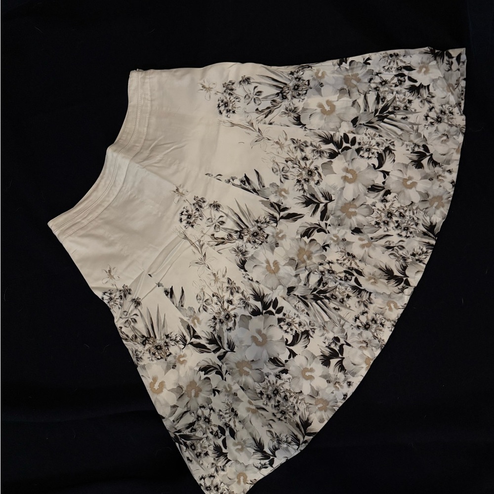 Floral Black and White Skirt